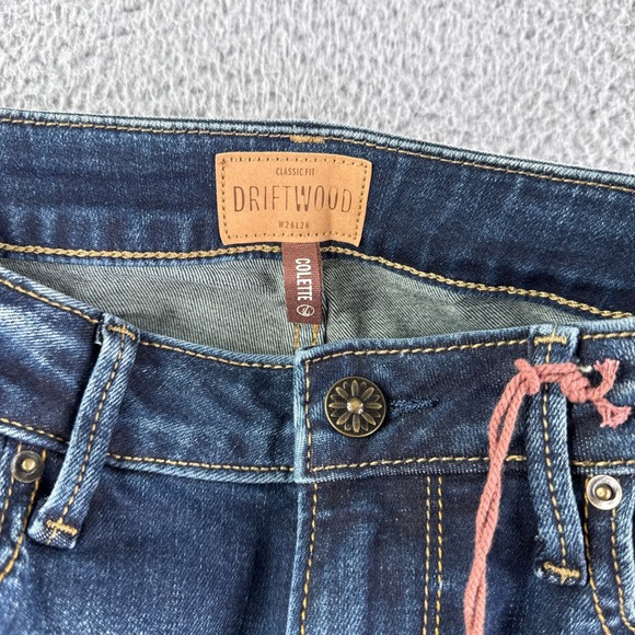 Driftwood Jeans Womens 26 Colette Embroidered Crop Straight Portofino Raw Edge - Picture 13 of 16